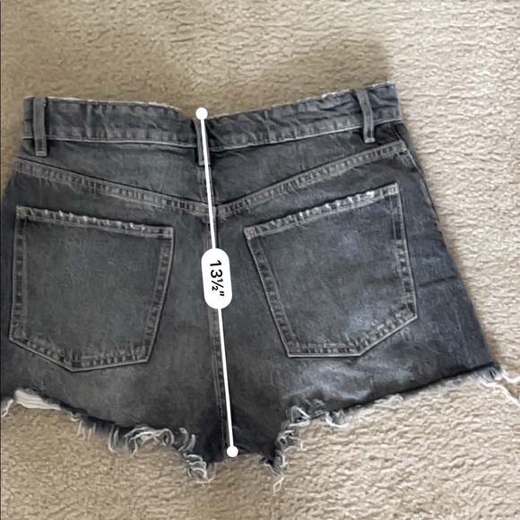 Zara Frayed High Waisted Grey Jean Shorts - Picture 9 of 9